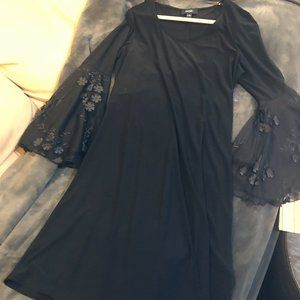 Little Black Dress w/ Flowery Sleeves